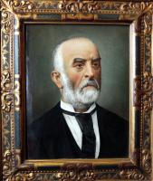 Ritratto su maiolica  dipinto da Angelo Marabini
