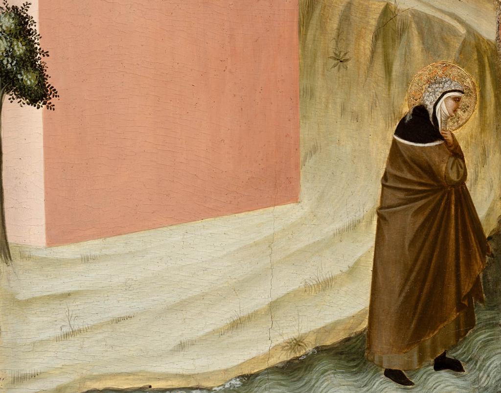 Particolare di uno degli episodi raffigurati sulla tavoletta raffigurante Sant'Umiltà che attraversa il fiume Lamone