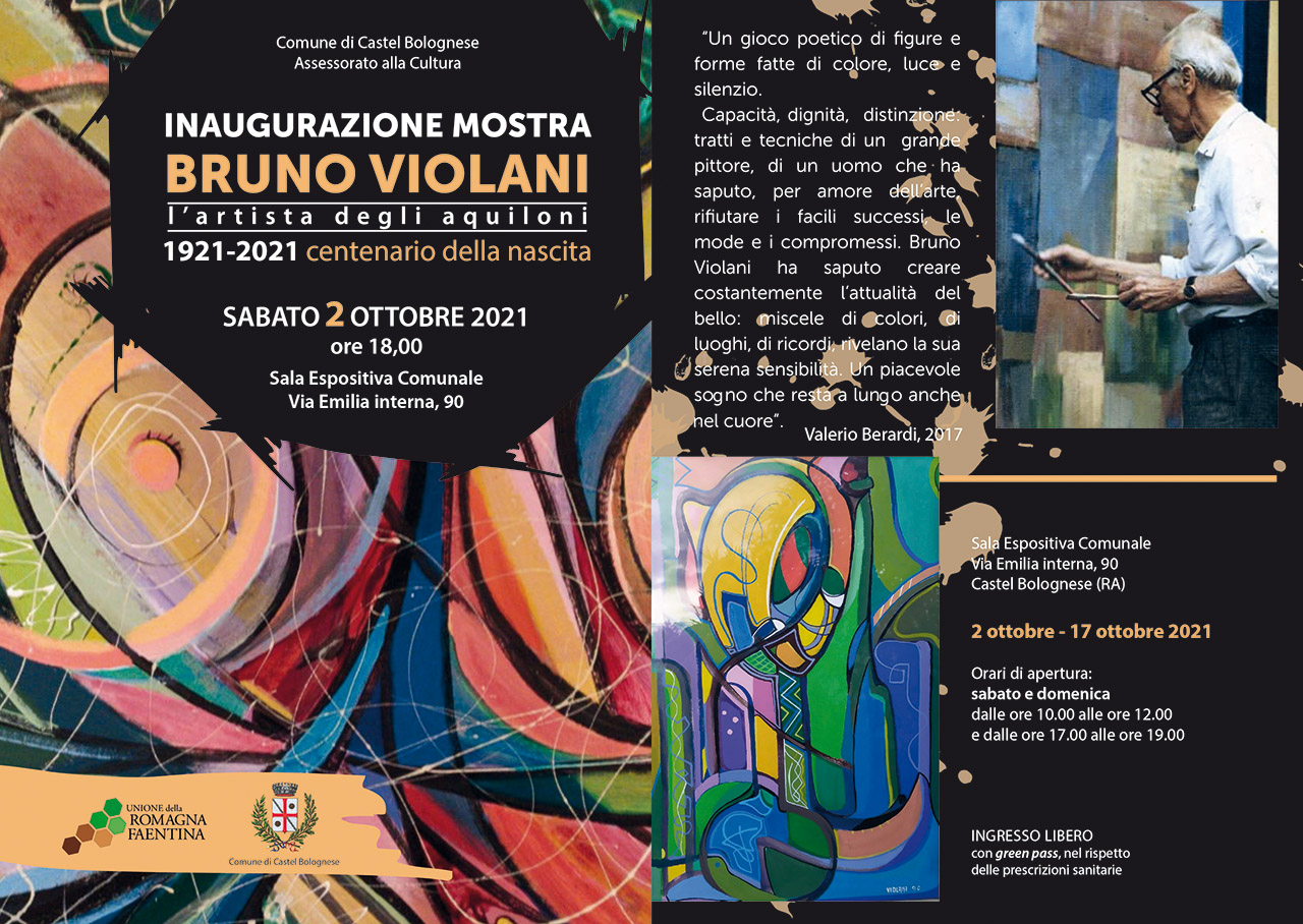 Cartolina illustrativa della mostra di Bruno Violani (2021)